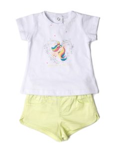 conjunto 2 piezas unicornio camiseta short moda infantil niña babybol 247x296 - Camiseta+short Unicornio lima