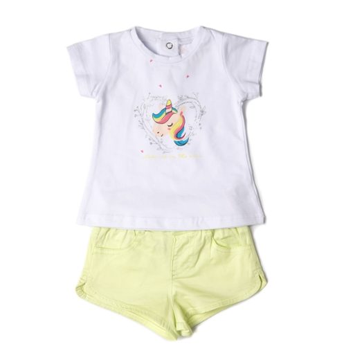 conjunto 2 piezas unicornio camiseta short moda infantil niña babybol 510x510 - Camiseta+short Unicornio lima