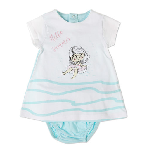 vestido babybol con braga cubrepañal azul turquesa hello summer niña piscina 510x510 - Vestido+cubrepañal Hello Summer