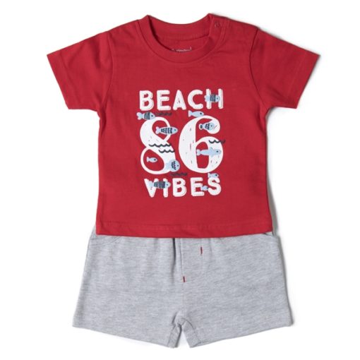 conjunto camiseta manga corta roja bermuda de algodón gris babybol minibol moda infantil verano 19201 1 510x510 - Camiseta+bermuda Beach Vibes