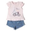 camiseta rosa bicicleta short pantalon vaquero corto estrellas babybol 100x100 - Vestido Helados