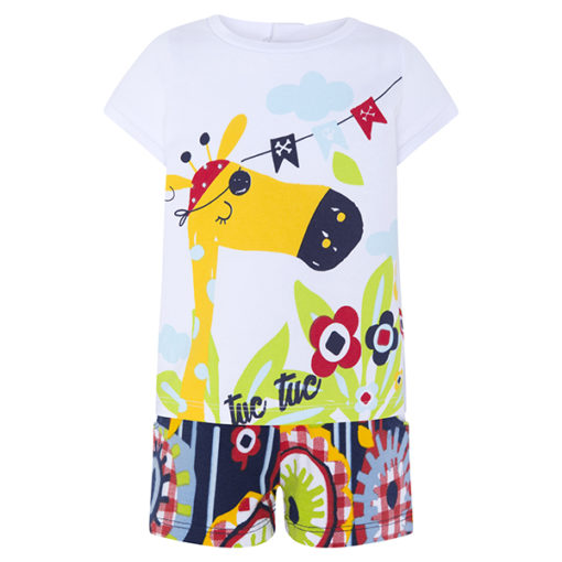 conjunto camiseta blanca girafa pirata short estampado floral pirates tuctuc moda infantil primavera verano 49533 510x510 - Camiseta+short Pirates