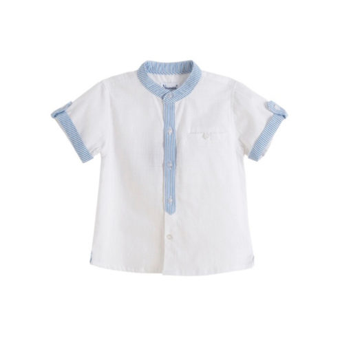 camisa blusa manga corta moda infantil rebajas verano JBV07213 510x510 - Camisa blanca cuello rayas
