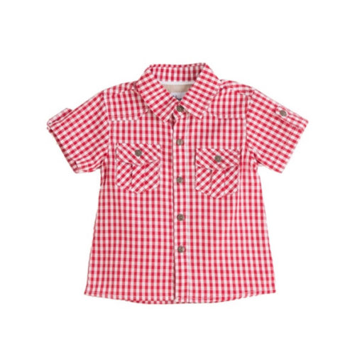 camisa cuadros roja manga corta botones newness BBV07007 510x510 - Camisa cuadros mc
