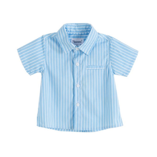 camisa rayas azul manga corta botones newness BBV07013 510x510 - Camisa rayas mc