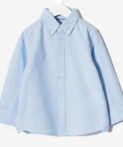camisa rayas azul manga larga botones zippy 247x296 - Camisa algodón azul