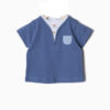 camiseta algodon azul manga corta con bolsillo newness moda infantil 100x100 - Body camiseta Minikit