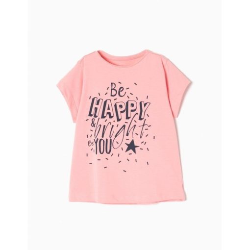 camiseta manga corta algodon be happy bright be you rosa moda infantil zippy 510x510 - Camiseta Be Happy