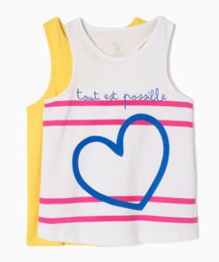pack dos camisetas sin mangas corazon amarilla verano zippy 247x296 - Pack 2 camisetas Tout est possible