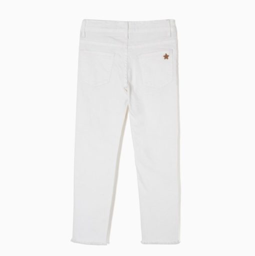 pantalon vaquero color blanco flecos deshilachado moda infantil zippy 2 510x511 - Pantalón vaquero blanco