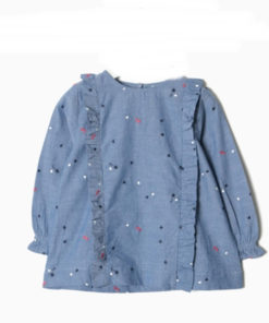 blusa volantes azul manga larga moda infantil rebajas invierno zippy 247x296 - Blusa azul con volantes