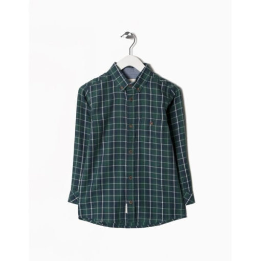 camisa botones con coderas color verde de cuadros zippy moda infantil rebajas invierno 510x510 - Camisa cuadros verde