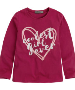 camiseta algodon color granate corazon rosa canada house moda infantil rebajas invierno T8JA2321 619TLC 247x296 - Camiseta Cuore