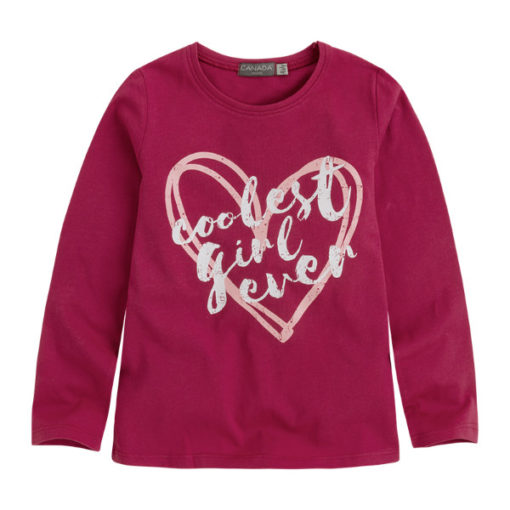 camiseta algodon color granate corazon rosa canada house moda infantil rebajas invierno T8JA2321 619TLC 510x510 - Camiseta Cuore