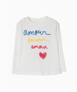 camiseta de algodon blanco amour manga larga zippy moda infantil rebajas invierno 247x296 - Camiseta Amour