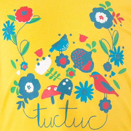 camiseta de algodon color amarilla con flores y pajaros folk tuctuc moda infantil rebajas invierno 39171 3 510x510 - Camiseta niña Folk