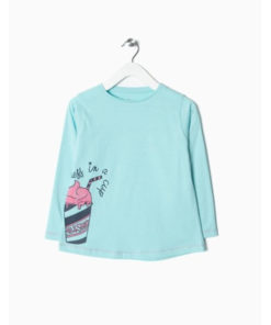 camiseta de algodon color azul turquesa con batido de fresa moda infantil rebajas invierno zippy 247x296 - Camiseta Milk Shake