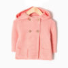 chaqueta tricot rosa salmon con capucha pompon bebe primera puesta zippy moda infantil rebajas invierno 100x100 - Jersey pompones