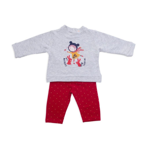 conjunto camiseta sudadera leggings rojo algodon babybol moda infantil rebajas invierno 28134 510x510 - Sudadera+leggings niña y conejos