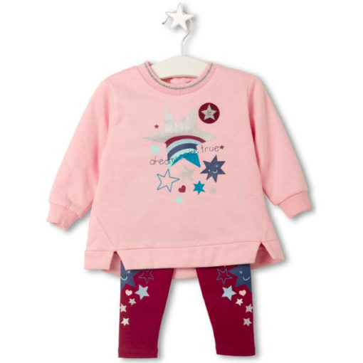 conjunto sudadera rosa con estrellas y leggings granate spacecat tuctuc moda infantil rebajas invierno 38449 510x510 - Sudadera felpa+leggings Spacecat