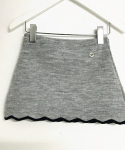 falda punto lana color gris borde azul marino zippy moda infantil rebajas invierno 247x296 - Falda punto Gris