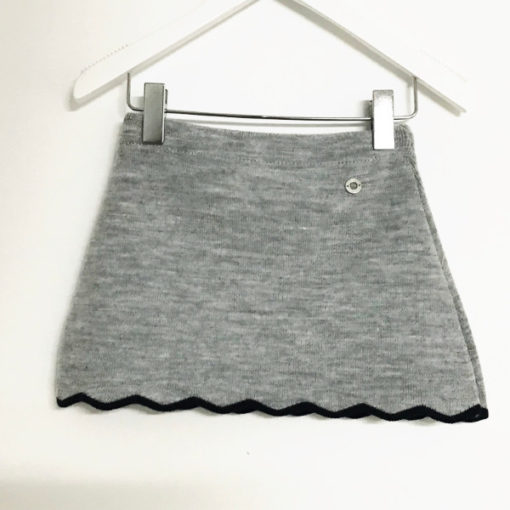 falda punto lana color gris borde azul marino zippy moda infantil rebajas invierno 510x510 - Falda punto Gris