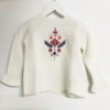 jersey punto color blanco con bordado de flores volantes en las mangas zippy moda infantil rebajas invierno 100x100 - Jersey rayas recto