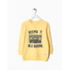 sudadera algodon color amarillo cinta de cassette zippy moda infantil rebajas invierno 100x100 - Camiseta Rock rayas