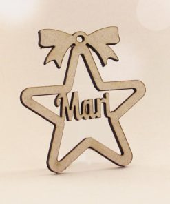 adorno arbol navidad personalizado madera dm estrella - Estrella DM