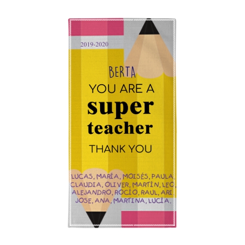 toalla de rizo de algodon personalizada con nombre regalo fin de curso profesores entrenador regalos originales 12 - Toalla playa Teacher lápiz