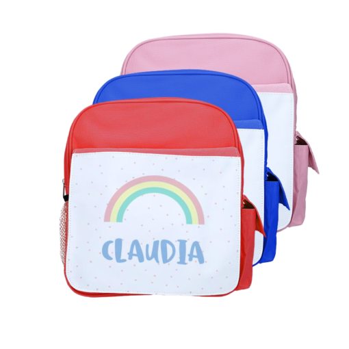 mochila infantil personalizada con estampados divertidos para la vuelta al cole arcoiris 510x510 - Mochila infantil Arco iris
