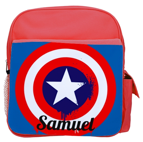 mochila infantil personalizada con estampados divertidos para la vuelta al cole capitan america marvel escudo - Mochila infantil Escudo Capitán América