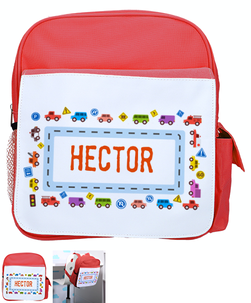 mochila infantil personalizada con estampados divertidos para la vuelta al cole coches - Mochila infantil Coches