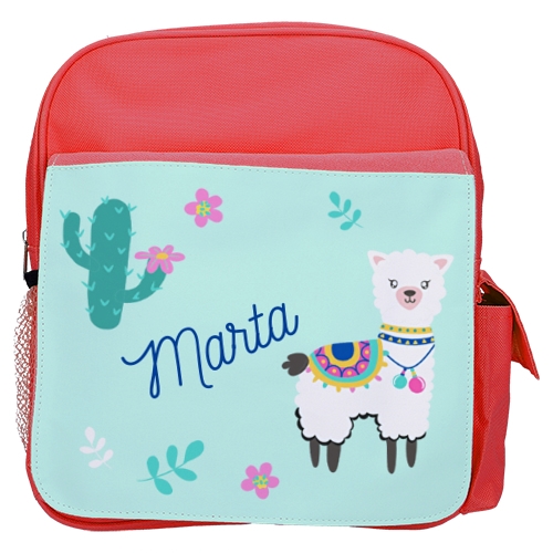 mochila infantil personalizada con estampados divertidos para la vuelta al cole llama cactus - Mochila infantil Llama
