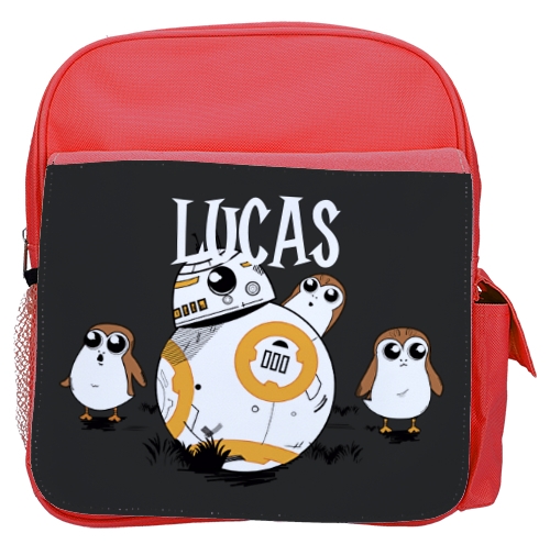 mochila infantil personalizada con estampados divertidos para la vuelta al cole starwars bb8 porgs - Mochila infantil Star Wars BB-8