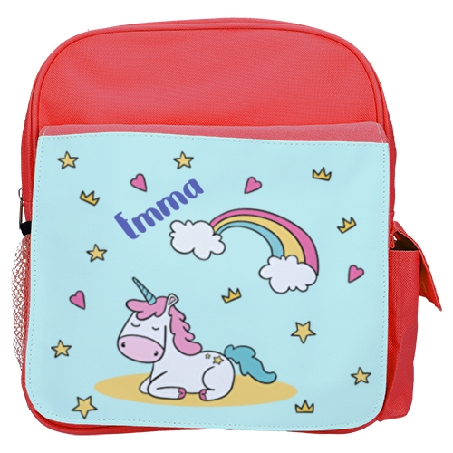 mochila infantil personalizada con estampados divertidos para la vuelta al cole unicornio arcoiris - Mochila infantil Unicornio Arco Iris