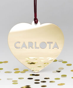 Bola de navidad nombre corazon personalizada adorno metacrilato oro espejo para arbol papanoel reyesmagos 247x296 - Corazón nombre