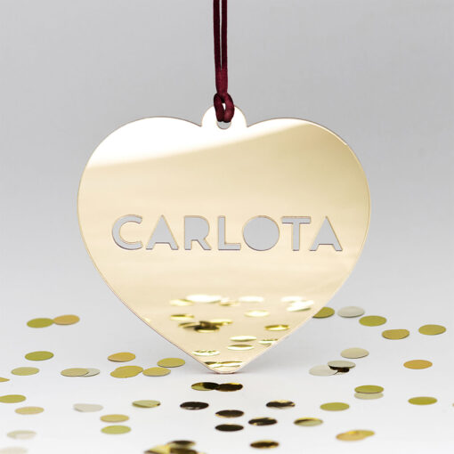 Bola de navidad nombre corazon personalizada adorno metacrilato oro espejo para arbol papanoel reyesmagos 510x510 - Corazón nombre