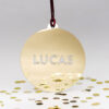 Bola de navidad nombre esfera personalizada adorno metacrilato oro espejo para arbol papanoel reyesmagos 100x100 - Corazón nombre