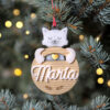Bola de navidad personalizada madera abrazos artesanos gato 100x100 - Abrazo Conejo madera y metacrilato