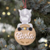 Bola de navidad personalizada madera abrazos artesanos unicornio 100x100 - Abrazo Conejo carmesí