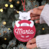 Bola de navidad personalizada metacrilato rojo carmesi abrazos artesanos gato 100x100 - Abrazo Oso carmesí