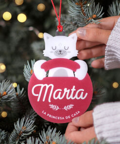 Bola de navidad personalizada metacrilato rojo carmesi abrazos artesanos gato 247x296 - Abrazo Gato carmesí