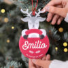 Bola de navidad personalizada metacrilato rojo carmesi abrazos artesanos reno 100x100 - Abrazo Unicornio carmesí