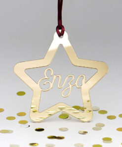 Bola estrella de navidad nombre silueta adorno arbol regalos reyes magos papa noel metacrilato blanco oro espejo 247x296 - Estrella silueta