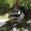 adorno bola de navidad para arbol personalizado metacrilato transparente trineo papa noel 100x100 - Abrazo Reno madera y metacrilato