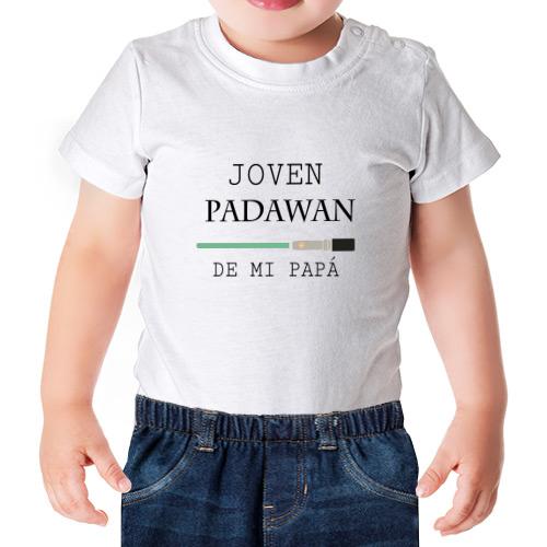camiseta algodon manga corta dia del padre maestro jedi star wars papa friki sable espada laser infantil bebe - Camiseta bebé Padawan