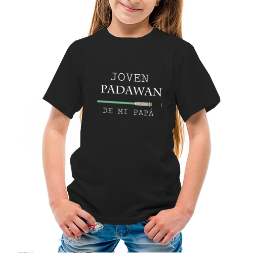 camiseta algodon manga corta dia del padre maestro jedi star wars papa friki sable espada laser infantil - Camiseta Padawan
