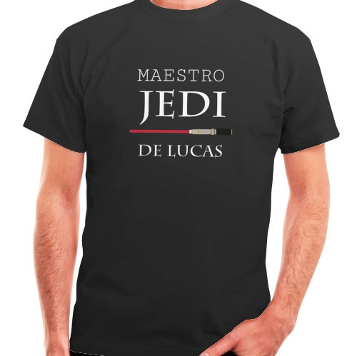 camiseta algodon manga corta dia del padre maestro jedi star wars papa friki sable espada laser - Camiseta Maestro Jedi