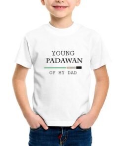 camiseta algodon manga corta dia del padre master jedi star wars papa friki sable espada laser infantil 247x296 - Camiseta Padawan
